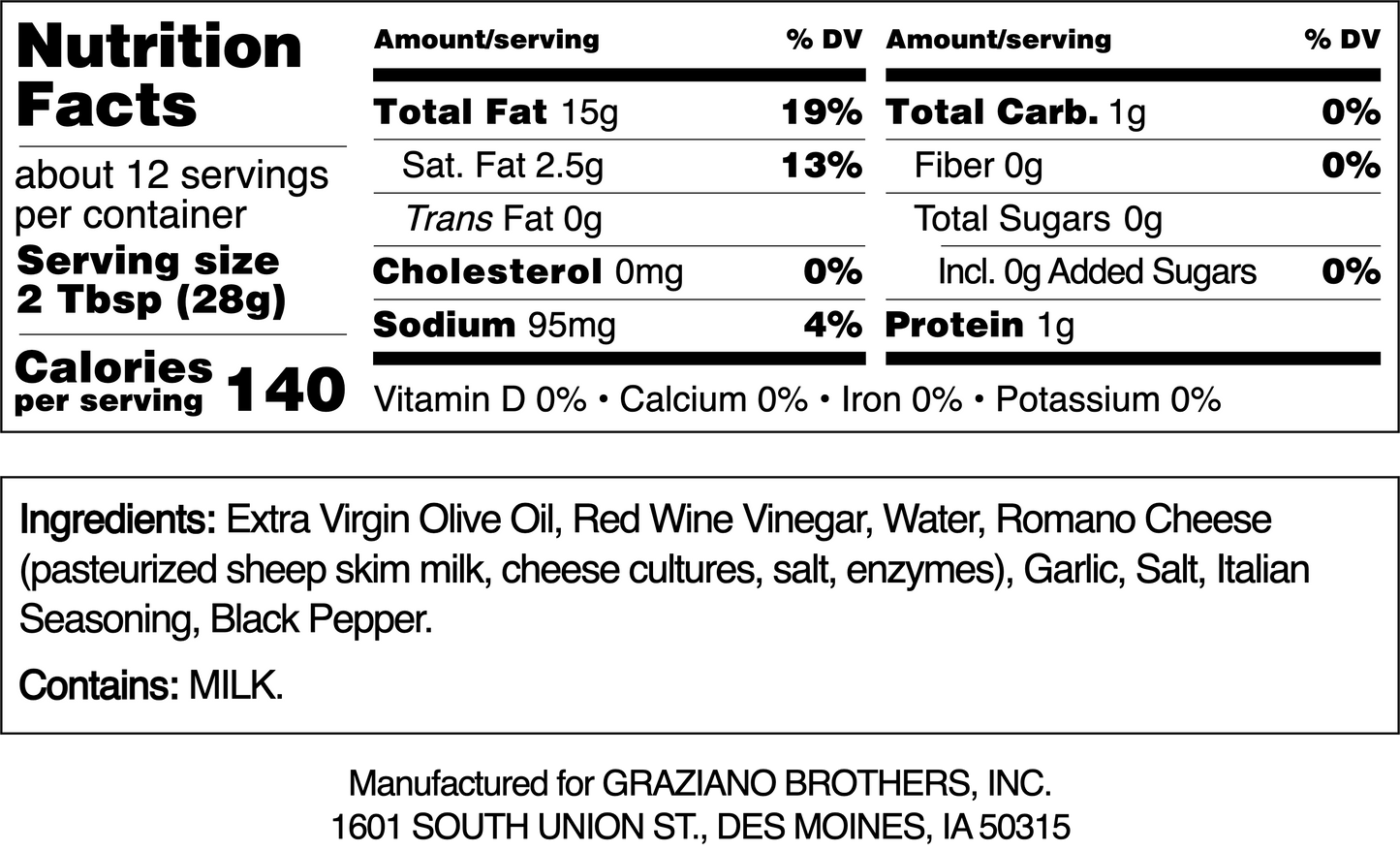 Graziano Bros. Italian Dressing